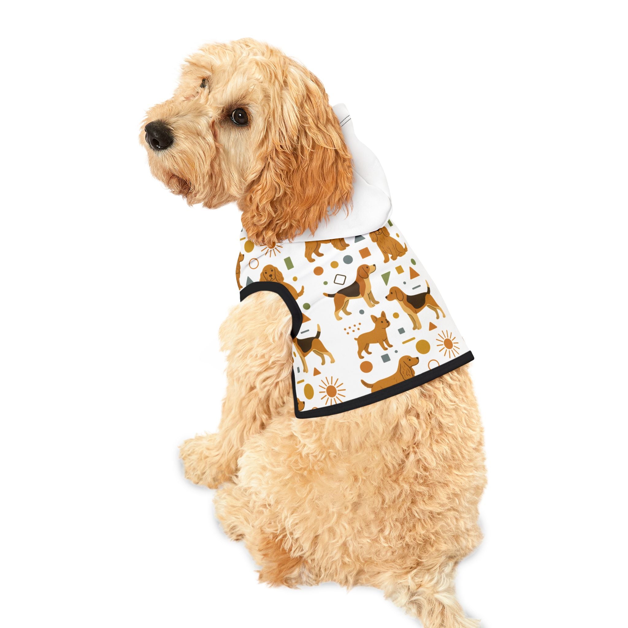 Dog Pattern Pet Hoodie —Print Hooded Dog Sweater