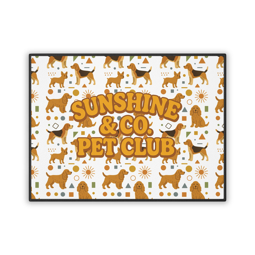 Sunshine & Co. Pet Club Mat — Cute Retro Dog Pattern 18x24 Pet Mat