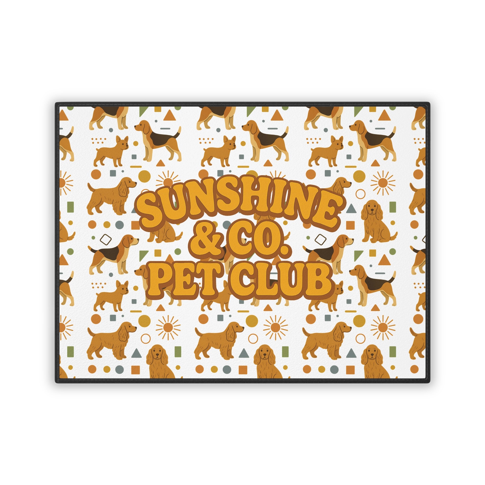Sunshine & Co. Pet Club Mat — Cute Retro Dog Pattern 18x24 Pet Mat