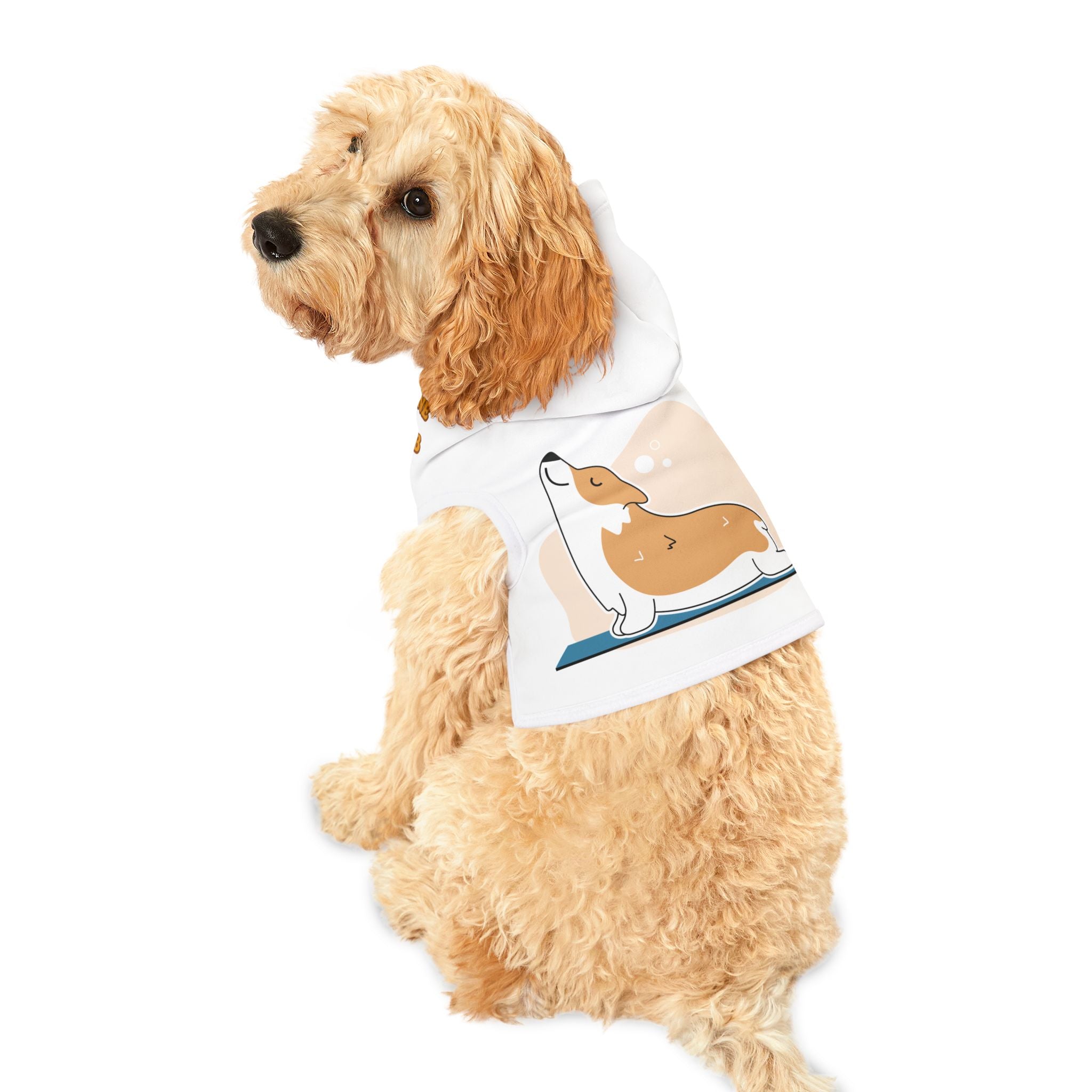 Corgi Yoga Pet Hoodie — Cute Relaxed Dog Sweatshirt for Small Dogs