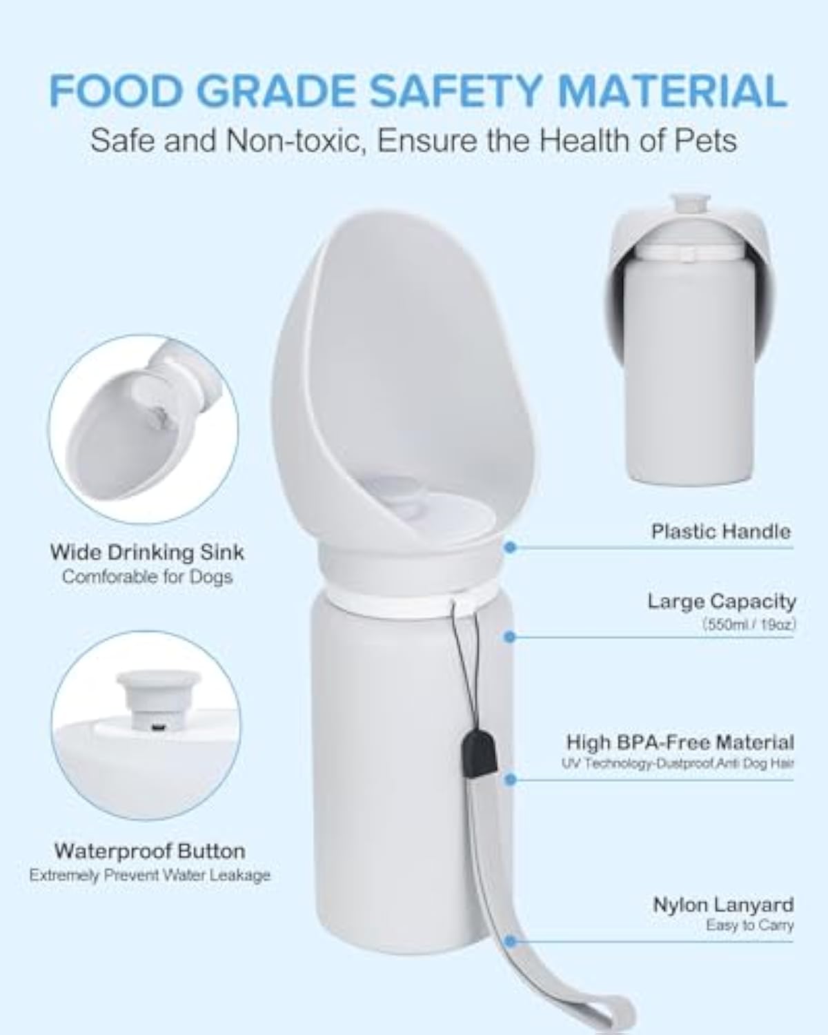 Portable Leak-Proof Dog Water Bottle – Foldable & Lightweight Travel Water Dispenser